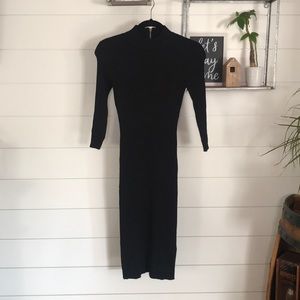 Forever 21 Black 3/4 sleeve long Sweater dress- S